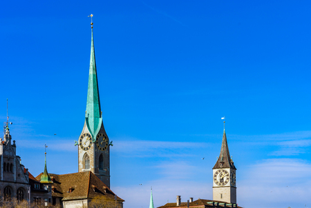 Architectural details, old center of Zurich, Switzerlandの写真素材