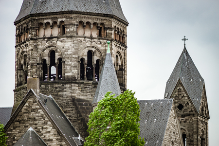 Majestic cathedral in Metz close-up view, architectural details, Franceの写真素材
