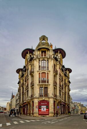 Editorial: 9th March 2018: Dijon, France. Street view, sunny day, city centerのeditorial素材