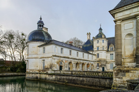 View of majestic french castle in Tanlay, Burgundy, Franceのeditorial素材