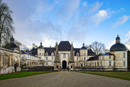 View of majestic french castle in Tanlay, Burgundy, Franceのeditorial素材