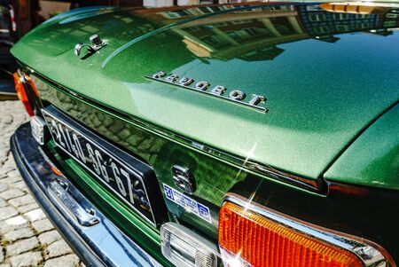 Editorial: 5th August 2018, Barr, Alsace, France. Retro car Peugeot 304 in beautiful condition,...