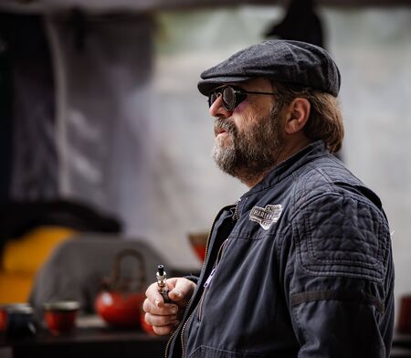 Editorial: 9th June 2019: Chatenois, France. Fancy-dress medieval carnival under fortress walls in Alsace.のeditorial素材