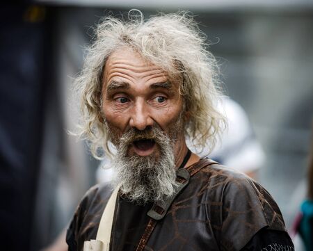 Editorial: 9th June 2019: Chatenois, France. Fancy-dress medieval carnival under fortress walls in Alsace.のeditorial素材