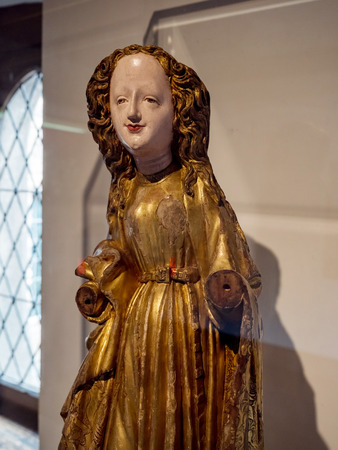 Ancient sculpture of XIII-XV century in the museum of Cathedral of Strasbourg, Franceのeditorial素材
