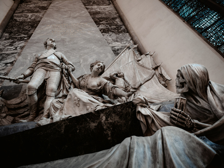 Monument to Marshall Maurice of Saxony in the Saint Thomas church, Strasbourg, Franceのeditorial素材