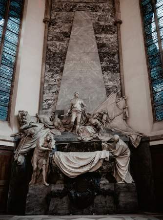 Monument to Marshall Maurice of Saxony in the Saint Thomas church, Strasbourg, Franceのeditorial素材