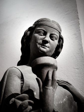 Ancient sculpture of XIII-XV century in the museum of Cathedral of Strasbourg, France