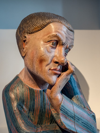 Ancient sculpture of XIII-XV century in the museum of Cathedral of Strasbourg, Franceのeditorial素材