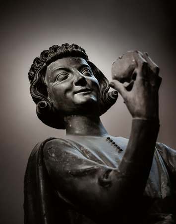 Ancient sculpture of XIII-XV century in the museum of Cathedral of Strasbourg, Franceのeditorial素材