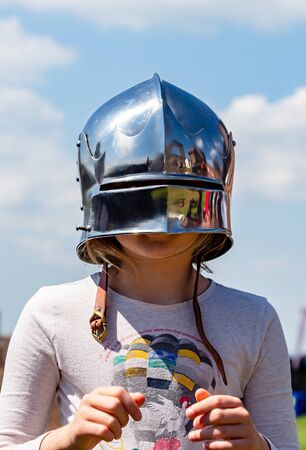 Lichtenberg, France - May 1, 2019: Medieval festival with costumes, actors and many activities for childrenのeditorial素材