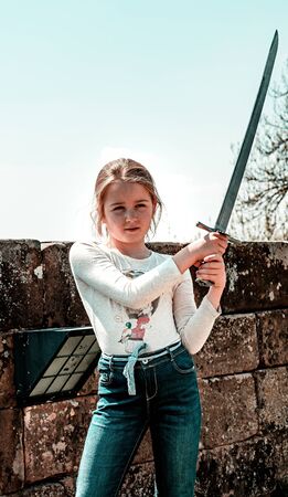 Lichtenberg, France - May 1, 2019: Medieval festival with costumes, actors and many activities for...