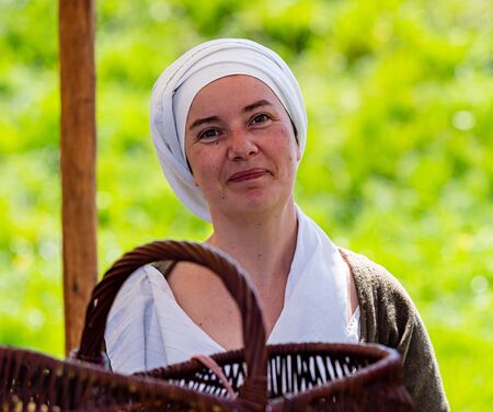 Lichtenberg, France - May 1, 2019: Medieval festival with costumes, actors and many activities for...