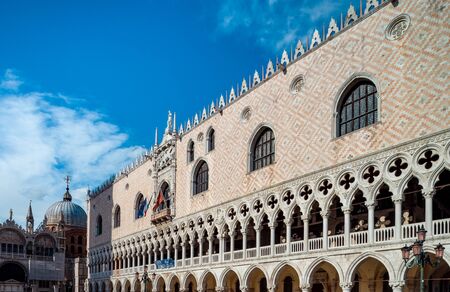 St. Mark's Square in Venice. Tall bell tower on a sunny day. Italy.の写真素材