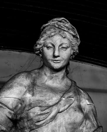 Sculptures on religious themes, artfully carved from stone many years ago. France.
