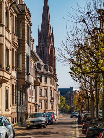 Editorial: 8th April 2020: Strasbourg, France. Empty streets of the city of Strasbourg during quarantine by coronavirus, isolation time.のeditorial素材