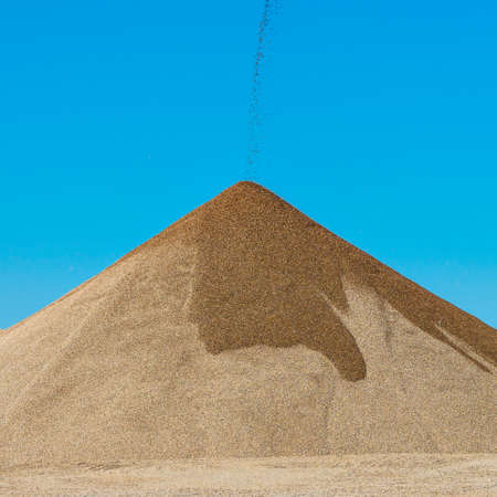 A plant for the production of crushed stone, gravel and sand. Quarry, machines and conveyors.の写真素材