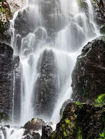 Nideck waterfall near the ruins of the medieval castle in Alsace, Franceの写真素材