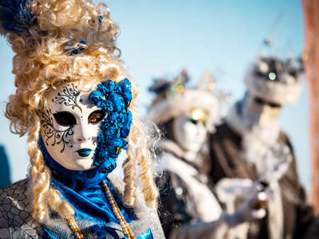 Editorial, 5th March 2022: Rosheim, France: Venetian Carnival - most beautiful masks photographed while walking in the streetのeditorial素材