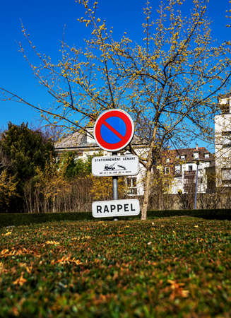 Streets of the old town of Strasbourg. Sunny day, perspective. Franceの写真素材