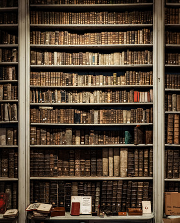 The ancient library of the seminary in Strasbourg. A collection of thousands of rare books and works of art.の写真素材