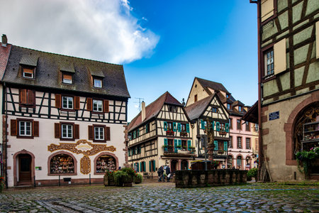 The beautiful old town of Kaysersberg in Alsace. One of the most beautiful villages in Franceの写真素材