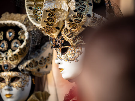 Venetian Carnival in the village of Rosheim, Alsace. Stunning masks and costumes. Franceの写真素材