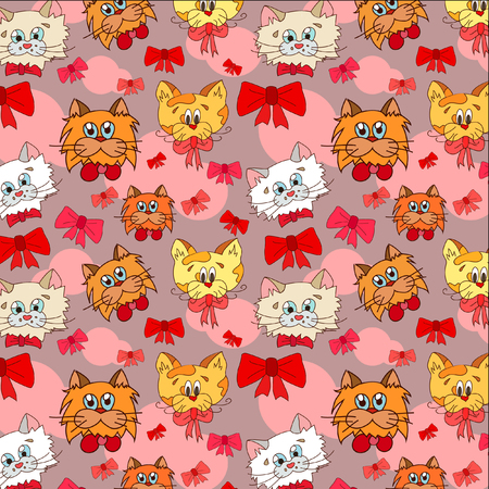 Cats with bowsのイラスト素材
