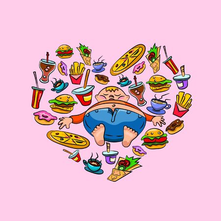Boy with mealのイラスト素材
