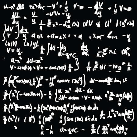 Blackboard with a math calculation. Seamless vector wallpaper.のイラスト素材