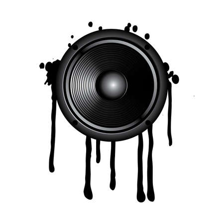 speaker and splash on a white backgroundのイラスト素材