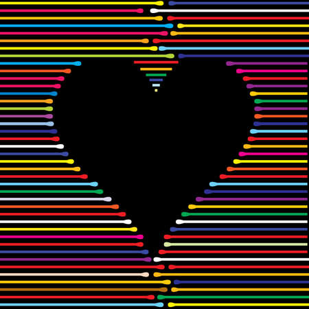 heart made from color lines, vector illustrationのイラスト素材