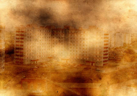 vintage paper background with house burnt paper