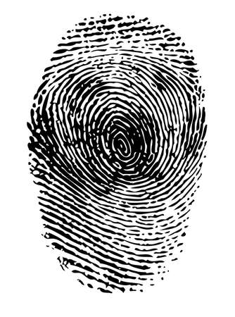 Fingerprint black on white vector illustrationのイラスト素材