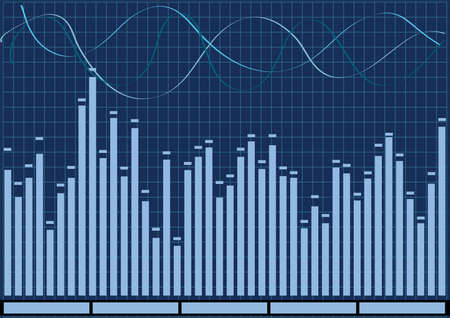 Audio Equalizer in blue color vector illustrationのイラスト素材
