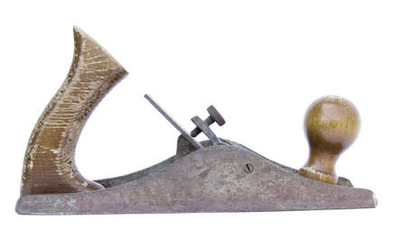Old hand plane with dings and scratches isolated の写真素材