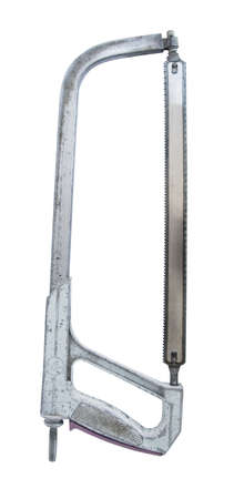 meta silverl hacksaw  on white background isolated