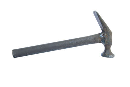 Antique Steel rusty Hammer on white backgroundの写真素材