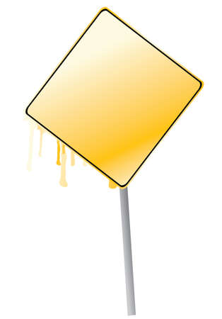empty display board yellow color with splashのイラスト素材