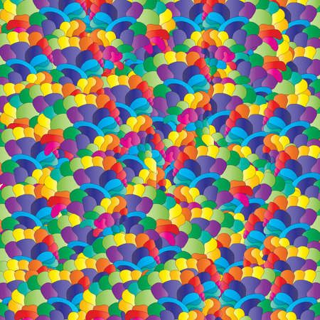 abstract illustration with many splashes rainbow colorの写真素材