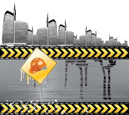 Under construction vector illustration with city detailsのイラスト素材
