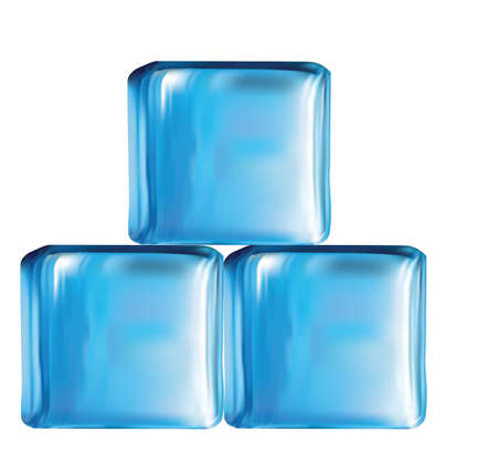 Illustration of modern glass cubes in blue color vectorのイラスト素材