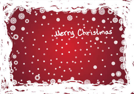 Background with snowflakes for your design on red backgroundのイラスト素材