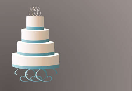 Traditional wedding cake on a brown background illustrationのイラスト素材