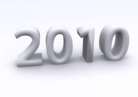 2010 - 3d white date on light backgroundの写真素材