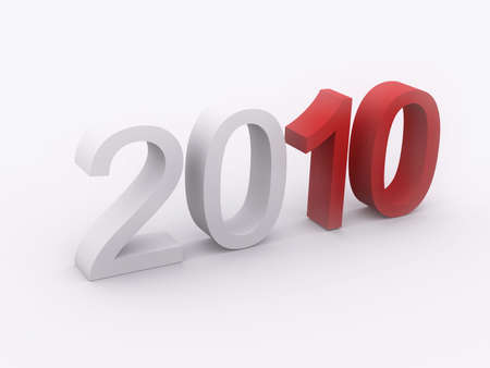 2010 - 3d white and red date on light backgroundの写真素材