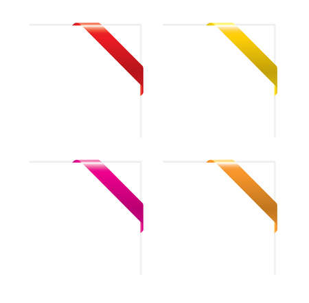 set of empty corner ribbon  illustration for your designのイラスト素材