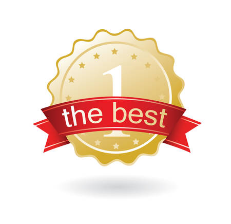 illustration of medal with red label  first placeのイラスト素材