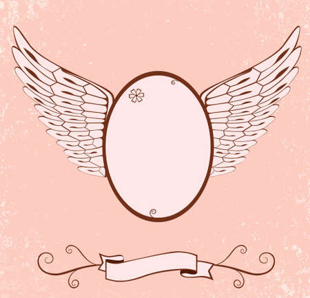 egg with wings in retro style. illustrationのイラスト素材