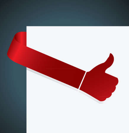 thumb up tag in red color Vector illustrationのイラスト素材